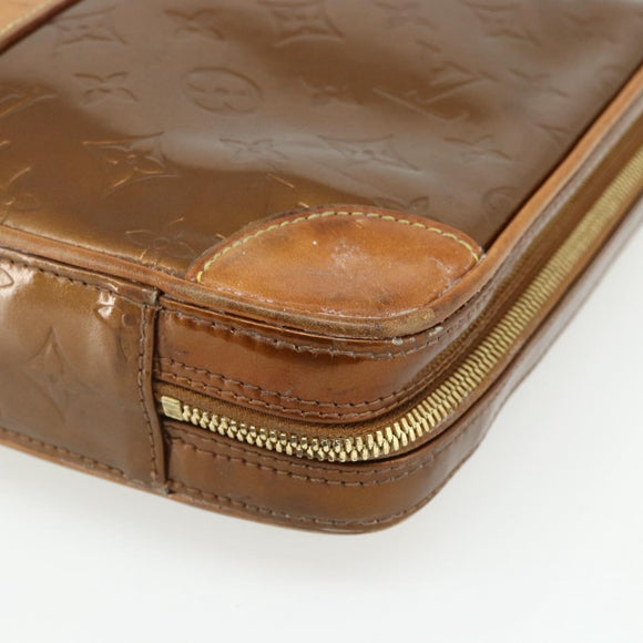LOUIS VUITTON Monogram Vernis Van Damme Hand Bag Bronze M91125 LV Auth ti3865