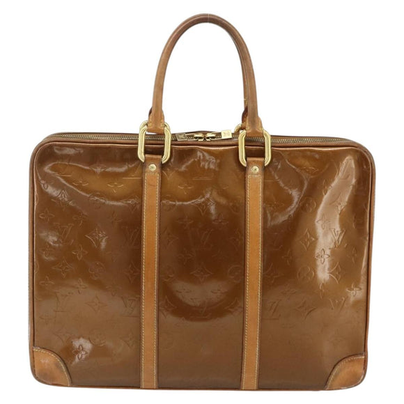 LOUIS VUITTON Monogram Vernis Van Damme Hand Bag Bronze M91125 LV Auth ti3865