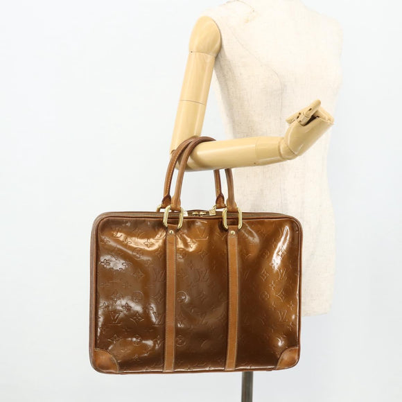 LOUIS VUITTON Monogram Vernis Van Damme Hand Bag Bronze M91125 LV Auth ti3865