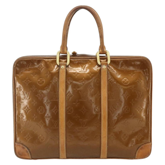 LOUIS VUITTON Monogram Vernis Van Damme Hand Bag Bronze M91125 LV Auth ti3865