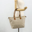 LOUIS VUITTON Damier Azur Saleya MM Tote Bag N51185 LV Auth ti3866-21