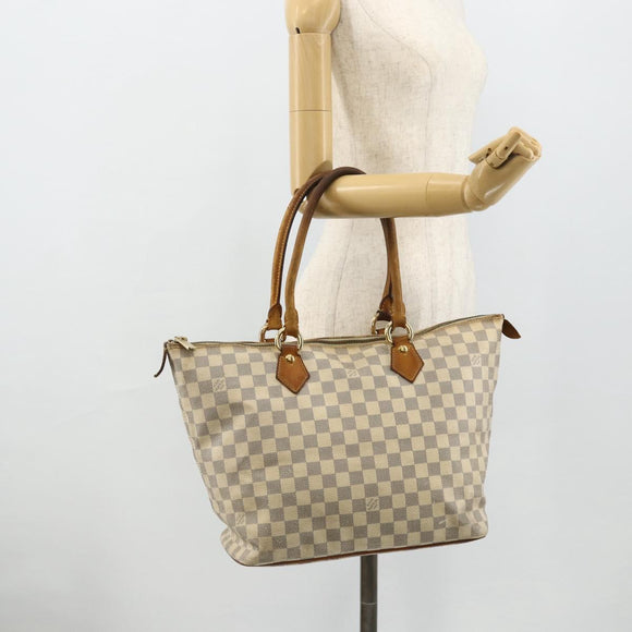 LOUIS VUITTON Damier Azur Saleya MM Tote Bag N51185 LV Auth ti3866