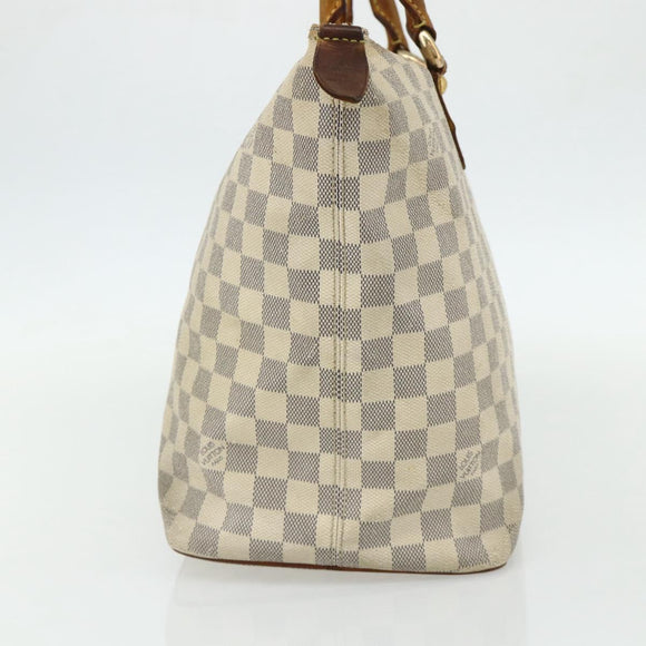 LOUIS VUITTON Damier Azur Saleya MM Tote Bag N51185 LV Auth ti3866
