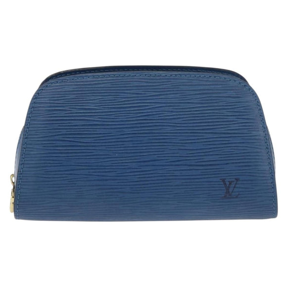LOUIS VUITTON Epi Dauphine PM Pouch Blue M48445 LV Auth ti3870