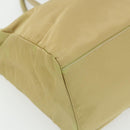 PRADA Hand Bag Nylon Beige Silver Auth ti3872-15