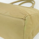PRADA Hand Bag Nylon Beige Silver Auth ti3872-16