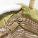 PRADA Hand Bag Nylon Beige Silver Auth ti3872-20