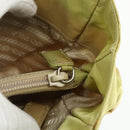 PRADA Hand Bag Nylon Beige Silver Auth ti3872-22