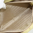 PRADA Hand Bag Nylon Beige Silver Auth ti3872-23