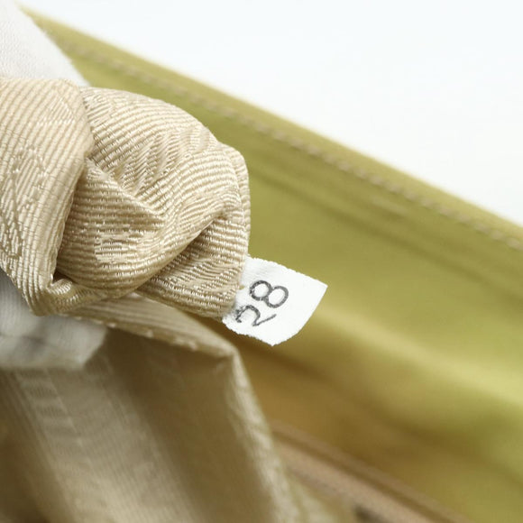 PRADA Hand Bag Nylon Beige Silver Auth ti3872
