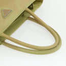 PRADA Hand Bag Nylon Beige Silver Auth ti3872-7