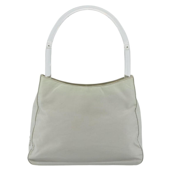 PRADA Hand Bag Nylon Baby Blue Clear Auth ti3873