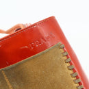 PRADA Tote Bag Patent leather Red Silver Auth ti3877-9