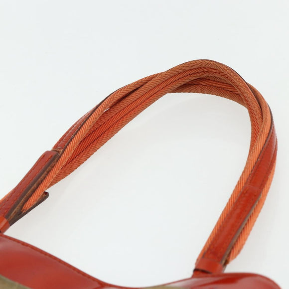 PRADA Tote Bag Patent leather Red Silver Auth ti3877