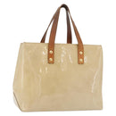 LOUIS VUITTON Monogram Vernis Reade PM Hand Bag Beige M91144 LV Auth ti3878-1