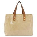 LOUIS VUITTON Monogram Vernis Reade PM Hand Bag Beige M91144 LV Auth ti3878-13