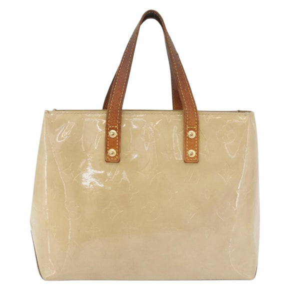 LOUIS VUITTON Monogram Vernis Reade PM Hand Bag Beige M91144 LV Auth ti3878
