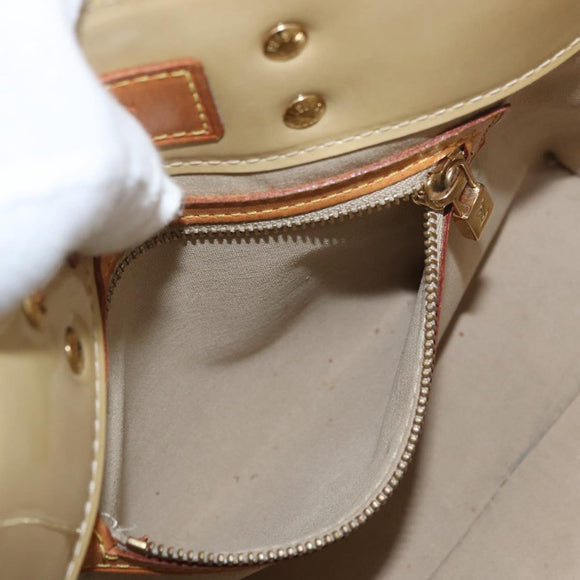 LOUIS VUITTON Monogram Vernis Reade PM Hand Bag Beige M91144 LV Auth ti3878