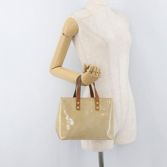 LOUIS VUITTON Monogram Vernis Reade PM Hand Bag Beige M91144 LV Auth ti3878
