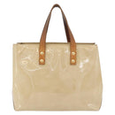 LOUIS VUITTON Monogram Vernis Reade PM Hand Bag Beige M91144 LV Auth ti3878-2