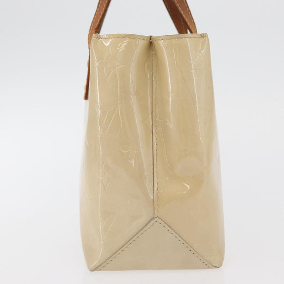 LOUIS VUITTON Monogram Vernis Reade PM Hand Bag Beige M91144 LV Auth ti3878