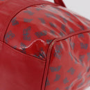 BOTTEGA VENETA Boston Bag PVC Canvas Red Gold Auth ti3886A-14