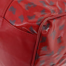 BOTTEGA VENETA Boston Bag PVC Canvas Red Gold Auth ti3886A-16