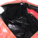 BOTTEGA VENETA Boston Bag PVC Canvas Red Gold Auth ti3886A-19