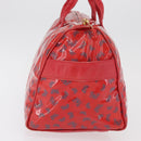 BOTTEGA VENETA Boston Bag PVC Canvas Red Gold Auth ti3886A-4