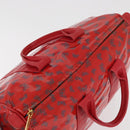 BOTTEGA VENETA Boston Bag PVC Canvas Red Gold Auth ti3886A-6