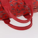 BOTTEGA VENETA Boston Bag PVC Canvas Red Gold Auth ti3886A-7