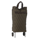 FENDI Zucca Canvas Carry Bag Black Brown Auth ti3887A-1