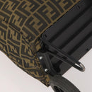 FENDI Zucca Canvas Carry Bag Black Brown Auth ti3887A-14