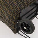 FENDI Zucca Canvas Carry Bag Black Brown Auth ti3887A-10