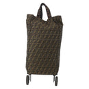 FENDI Zucca Canvas Carry Bag Black Brown Auth ti3887A-2