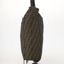 FENDI Zucca Canvas Carry Bag Black Brown Auth ti3887A-3