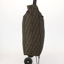 FENDI Zucca Canvas Carry Bag Black Brown Auth ti3887A-4