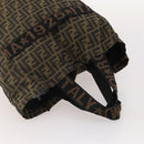 FENDI Zucca Canvas Carry Bag Black Brown Auth ti3887A-6