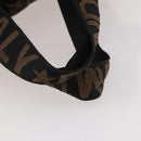 FENDI Zucca Canvas Carry Bag Black Brown Auth ti3887A-7