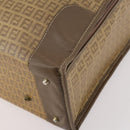 FENDI Zucchino Canvas Trunk PVC Beige Gold Auth ti3888A-8