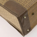 FENDI Zucchino Canvas Trunk PVC Beige Gold Auth ti3888A-17