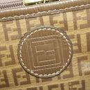 FENDI Zucchino Canvas Trunk PVC Beige Gold Auth ti3888A-18