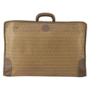 FENDI Zucchino Canvas Trunk PVC Beige Gold Auth ti3888A-13