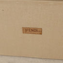 FENDI Zucchino Canvas Trunk PVC Beige Gold Auth ti3888A-12