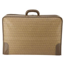 FENDI Zucchino Canvas Trunk PVC Beige Gold Auth ti3888A-2