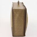 FENDI Zucchino Canvas Trunk PVC Beige Gold Auth ti3888A-4