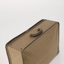 FENDI Zucchino Canvas Trunk PVC Beige Gold Auth ti3888A-6