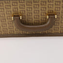 FENDI Zucchino Canvas Trunk PVC Beige Gold Auth ti3888A-7