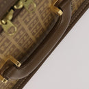 FENDI Zucchino Canvas Trunk PVC Beige Gold Auth ti3888A-14
