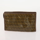 FENDI Zucchino Canvas Shoulder Bag Coated Canvas 3 Set Beige Brown Auth ti3891-10